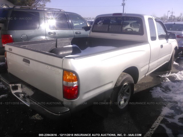 5TEVL52NX3Z189635 - 2003 TOYOTA TACOMA XTRACAB SILVER photo 4