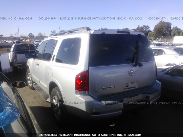 5N1AA0ND8BN622957 - 2011 NISSAN ARMADA SV/SL/PLATINUM SILVER photo 3