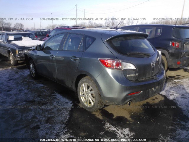 JM1BL1L7XD1806412 - 2013 MAZDA 3 I GRAY photo 3