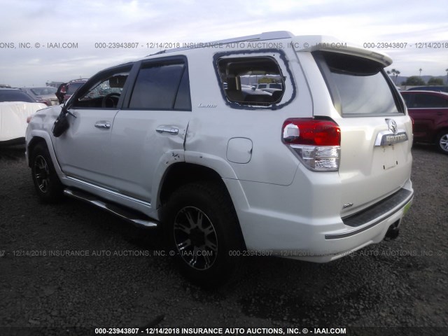 JTEBU5JR3A5010223 - 2010 TOYOTA 4RUNNER SR5/LIMITED/TRAIL WHITE photo 3