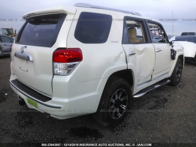 JTEBU5JR3A5010223 - 2010 TOYOTA 4RUNNER SR5/LIMITED/TRAIL WHITE photo 4