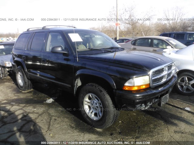 1B4HS48N82F126690 - 2002 DODGE DURANGO SLT BLACK photo 1