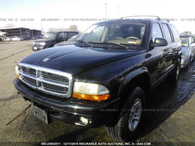 1B4HS48N82F126690 - 2002 DODGE DURANGO SLT BLACK photo 2