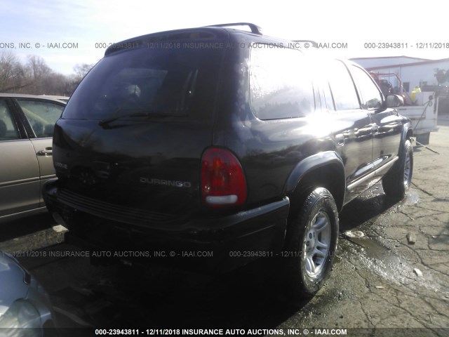 1B4HS48N82F126690 - 2002 DODGE DURANGO SLT BLACK photo 4