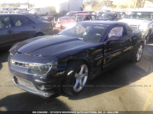 2G1FD1E33F9191041 - 2015 CHEVROLET CAMARO LT BLACK photo 2