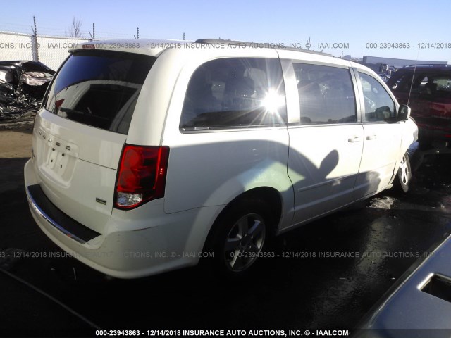 2C4RDGCG4DR523174 - 2013 DODGE GRAND CARAVAN SXT WHITE photo 4