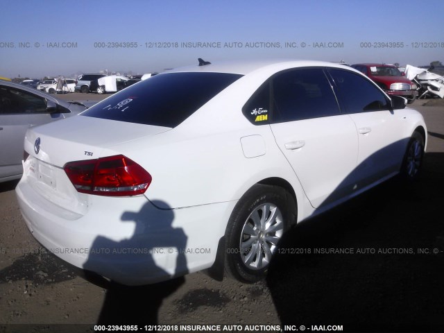 1VWAT7A31EC113794 - 2014 VOLKSWAGEN PASSAT S WHITE photo 4