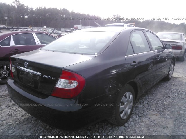 4T1BE32K63U148060 - 2003 TOYOTA CAMRY LE/XLE/SE BLACK photo 4