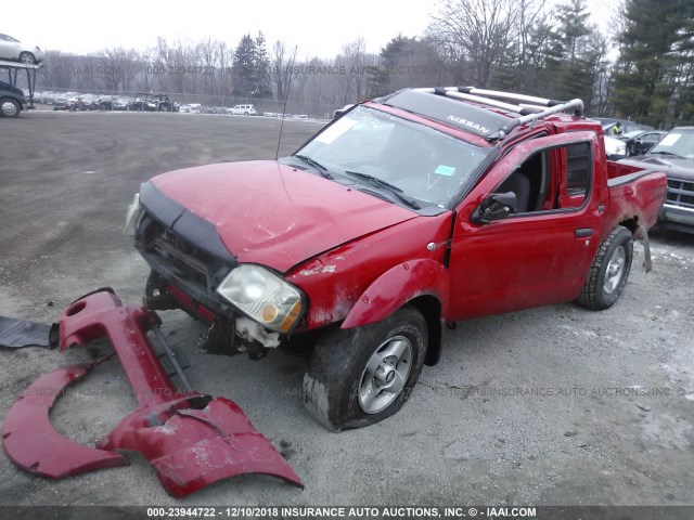 1N6MD27Y22C393768 - 2002 NISSAN FRONTIER CREW CAB SC RED photo 2