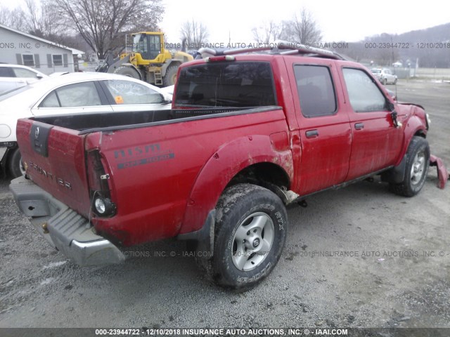 1N6MD27Y22C393768 - 2002 NISSAN FRONTIER CREW CAB SC RED photo 4