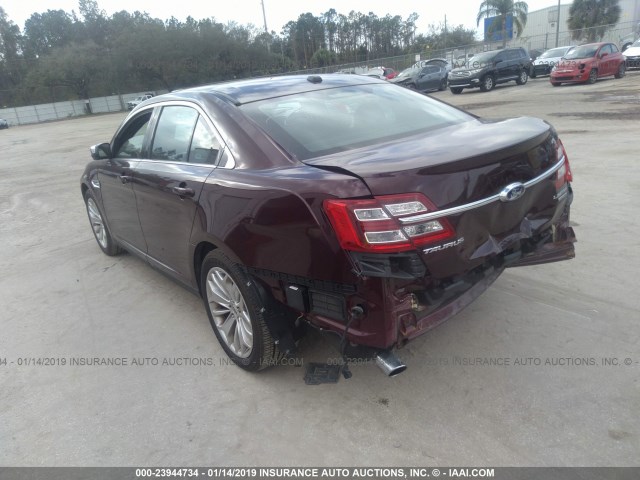 1FAHP2F8XJG124136 - 2018 FORD TAURUS LIMITED RED photo 3