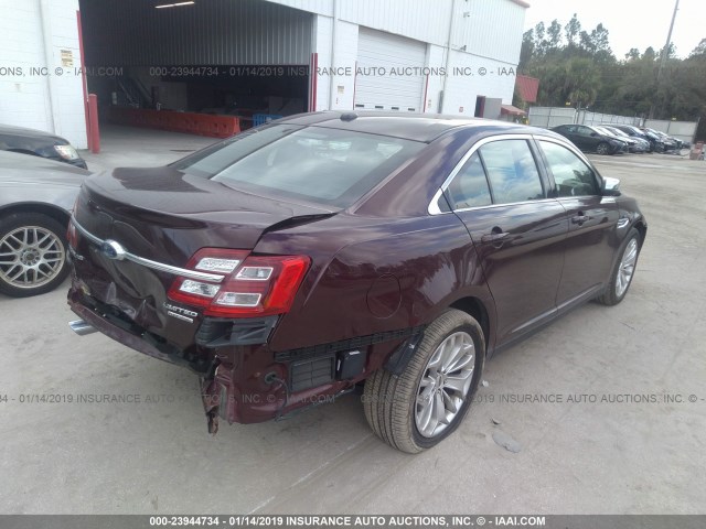 1FAHP2F8XJG124136 - 2018 FORD TAURUS LIMITED RED photo 4