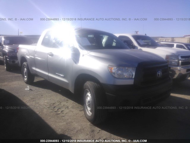 5TFRU5F16AX021792 - 2010 TOYOTA TUNDRA DOUBLE CAB SR5 SILVER photo 1