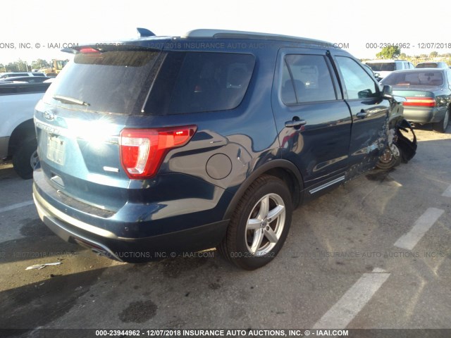 1FM5K8D85GGC23288 - 2016 FORD EXPLORER XLT Dark Blue photo 4