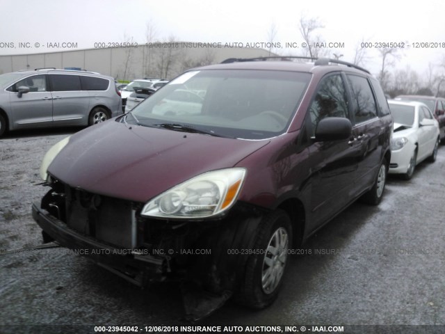 5TDZA23C04S136525 - 2004 TOYOTA SIENNA CE/LE MAROON photo 2