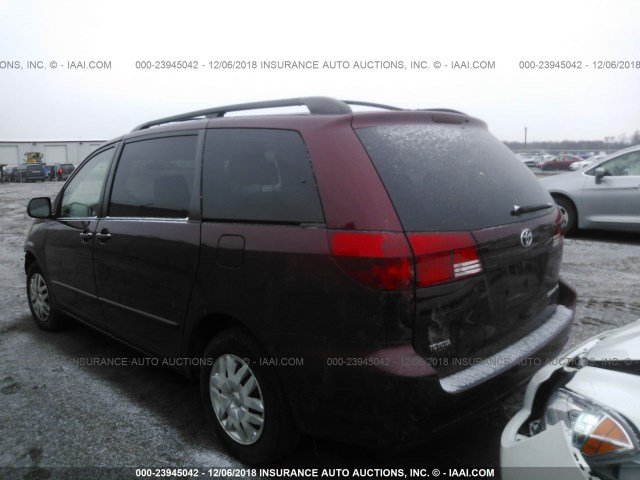 5TDZA23C04S136525 - 2004 TOYOTA SIENNA CE/LE MAROON photo 3