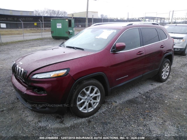 1C4PJLCBXFW536728 - 2015 JEEP CHEROKEE LATITUDE MAROON photo 2