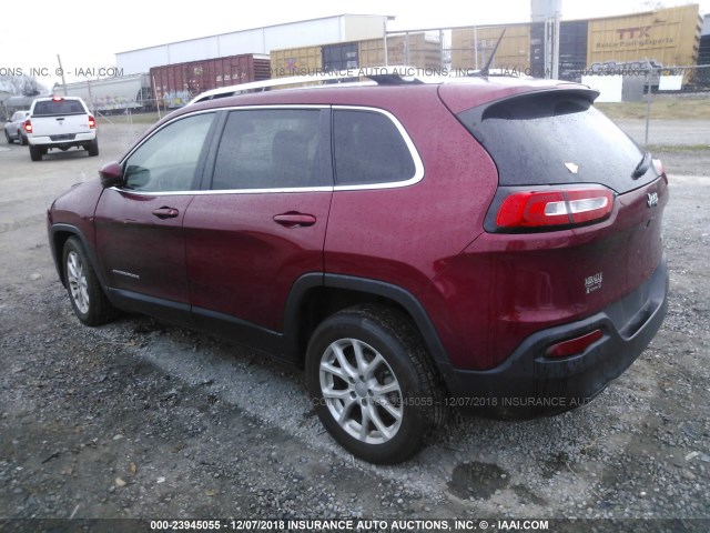 1C4PJLCBXFW536728 - 2015 JEEP CHEROKEE LATITUDE MAROON photo 3