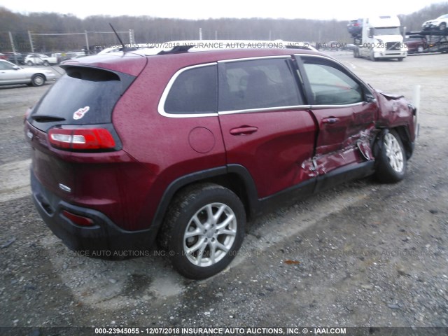 1C4PJLCBXFW536728 - 2015 JEEP CHEROKEE LATITUDE MAROON photo 4