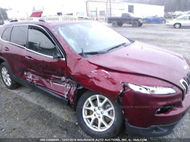 1C4PJLCBXFW536728 - 2015 JEEP CHEROKEE LATITUDE MAROON photo 6