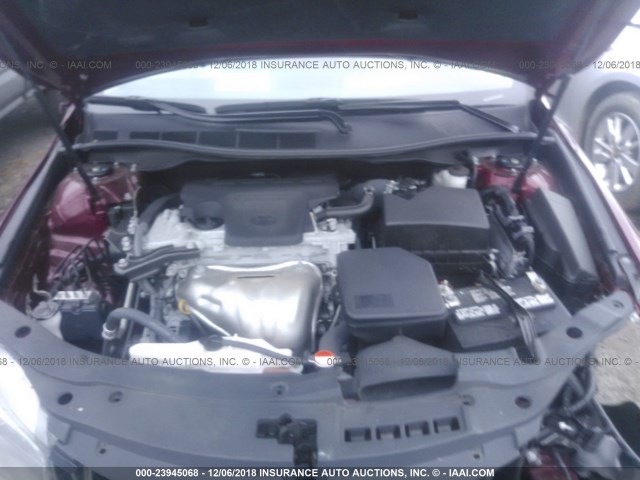 4T1BF1FK9GU534487 - 2016 TOYOTA CAMRY LE/XLE/SE/XSE RED photo 10