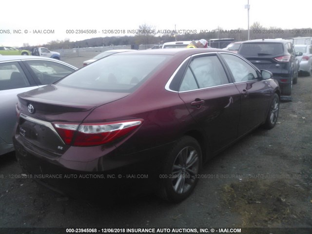 4T1BF1FK9GU534487 - 2016 TOYOTA CAMRY LE/XLE/SE/XSE RED photo 4
