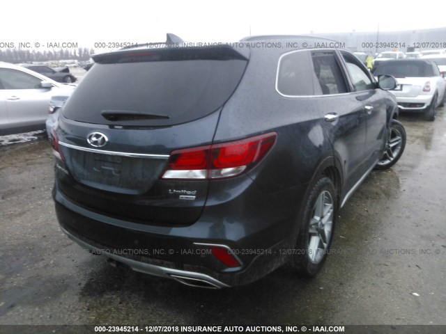 KM8SR4HF7HU235090 - 2017 HYUNDAI SANTA FE SE/LIMITED BLUE photo 4