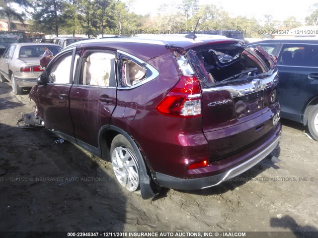 2HKRM3H76GH519419 - 2016 HONDA CR-V EXL MAROON photo 3