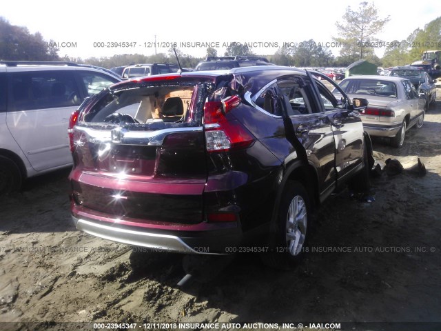 2HKRM3H76GH519419 - 2016 HONDA CR-V EXL MAROON photo 4