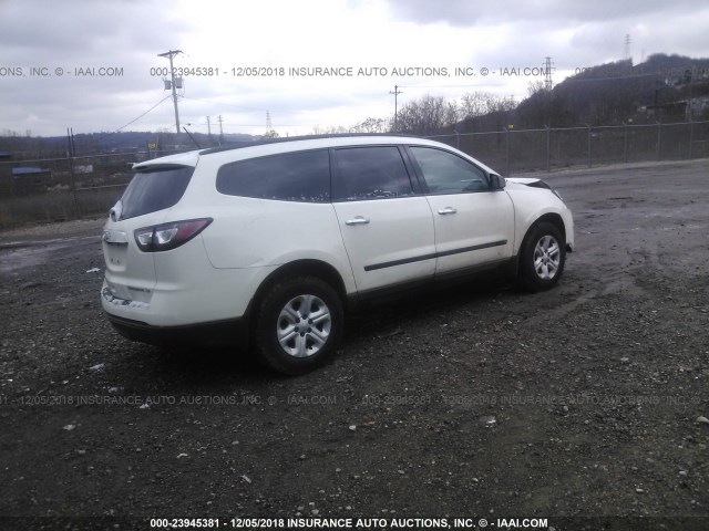 1GNKRFED9DJ231600 - 2013 CHEVROLET TRAVERSE LS WHITE photo 4