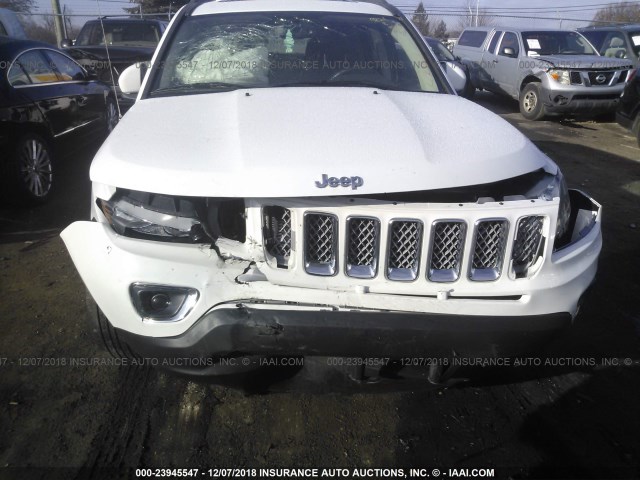 1C4NJDEB7HD175824 - 2017 JEEP COMPASS LATITUDE WHITE photo 6