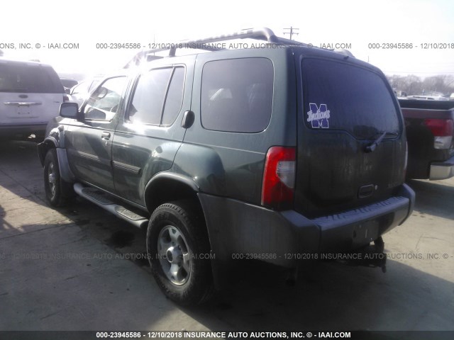 5N1ED28YX1C567778 - 2001 NISSAN XTERRA XE/SE GREEN photo 3