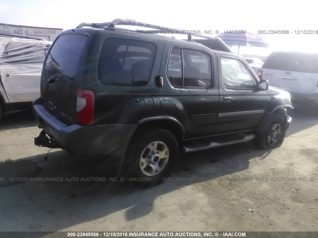 5N1ED28YX1C567778 - 2001 NISSAN XTERRA XE/SE GREEN photo 4