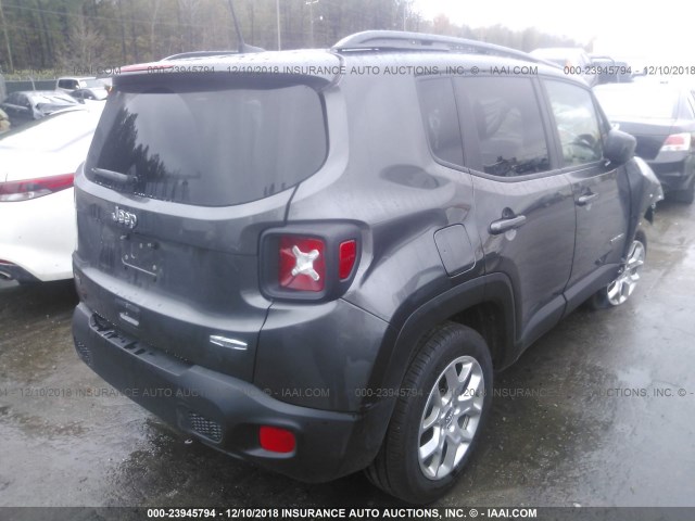 ZACCJABB1JPH93741 - 2018 JEEP RENEGADE LATITUDE GRAY photo 4