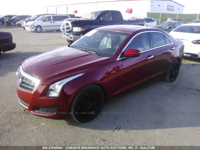 1G6AA5RX3E0181653 - 2014 CADILLAC ATS BURGUNDY photo 2