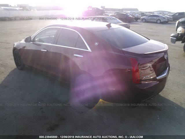 1G6AA5RX3E0181653 - 2014 CADILLAC ATS BURGUNDY photo 3