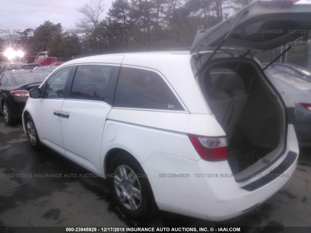 5FNRL5H29DB050310 - 2013 HONDA ODYSSEY LX WHITE photo 3