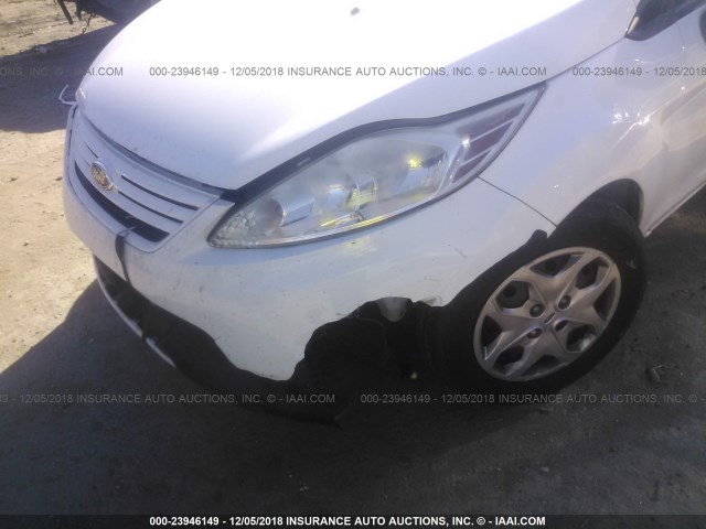 3FADP4AJ3CM186524 - 2012 FORD FIESTA S WHITE photo 6