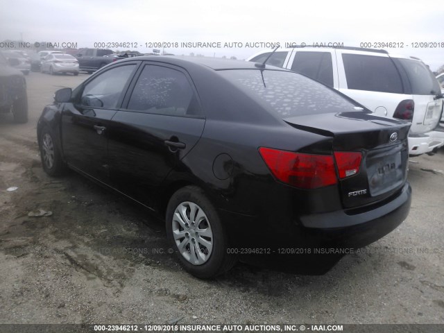 KNAFU4A2XA5856252 - 2010 KIA FORTE EX BLACK photo 3