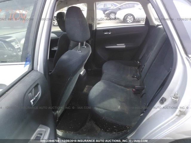 JF1GE61619H501666 - 2009 SUBARU IMPREZA 2.5I SILVER photo 8