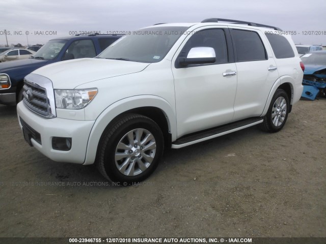 5TDDW5G10GS145428 - 2016 TOYOTA SEQUOIA PLATINUM WHITE photo 2