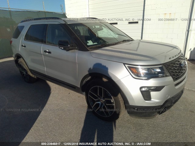 1FM5K8GT9JGB20186 - 2018 FORD EXPLORER SPORT SILVER photo 1