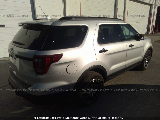 1FM5K8GT9JGB20186 - 2018 FORD EXPLORER SPORT SILVER photo 4