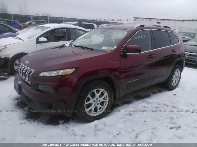 1C4PJMCBXFW687073 - 2015 JEEP CHEROKEE LATITUDE RED photo 2