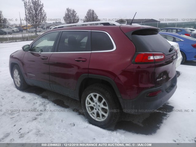 1C4PJMCBXFW687073 - 2015 JEEP CHEROKEE LATITUDE RED photo 3