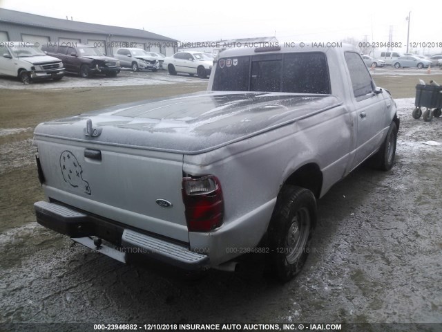 1FTYR10D42TA06533 - 2002 FORD RANGER SILVER photo 4