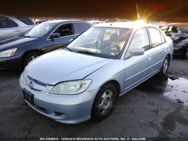 JHMES95654S013918 - 2004 HONDA CIVIC HYBRID BLUE photo 2