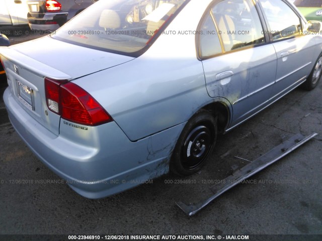 JHMES95654S013918 - 2004 HONDA CIVIC HYBRID BLUE photo 6