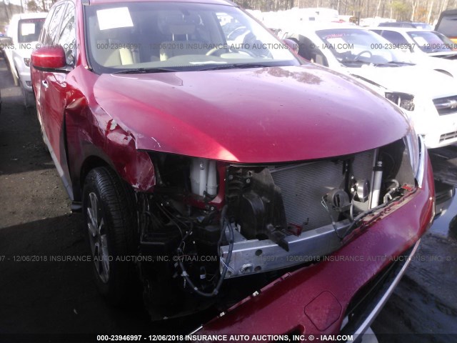 5N1AR2MM5FC699373 - 2015 NISSAN PATHFINDER S/SV/SL/PLATINUM MAROON photo 6