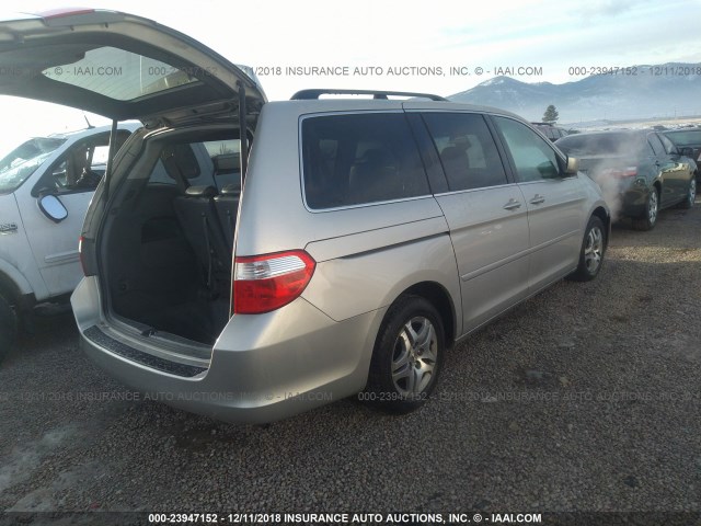 5FNRL38756B433339 - 2006 HONDA ODYSSEY EXL SILVER photo 4